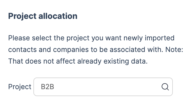 Allocate a project